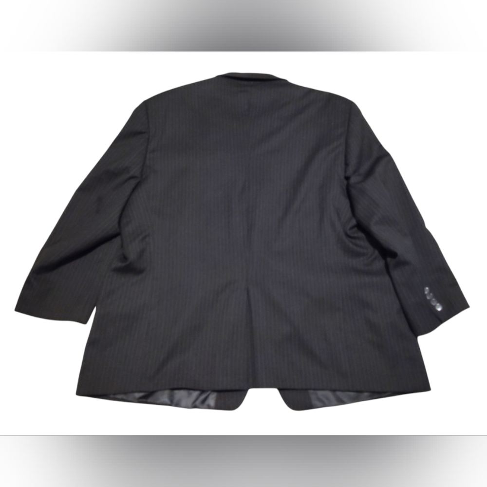 Lauren Ralph Lauren Suit Jacket Men's 58R Black Pinstripe 100% Wool Green Label - Picture 2 of 9